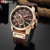 Deluxe Chronograph Watch with Leather Strap