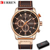 Deluxe Chronograph Watch with Leather Strap