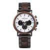 Wood and Stainless Steel Chronograph Watch