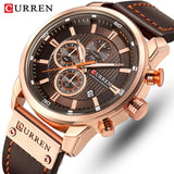 Deluxe Chronograph Watch with Leather Strap