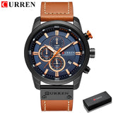 Deluxe Chronograph Watch with Leather Strap