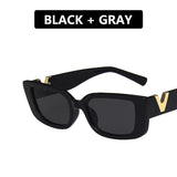 Retro Frame Rectangle Sunglasses