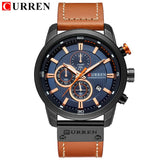 Deluxe Chronograph Watch with Leather Strap