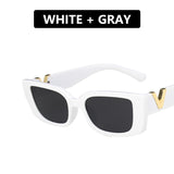 Retro Frame Rectangle Sunglasses