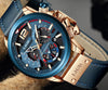 30M Waterproof Chronograph Watch with Leather Strap