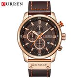 Deluxe Chronograph Watch with Leather Strap