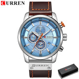 Deluxe Chronograph Watch with Leather Strap