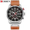 Deluxe Chronograph Watch with Leather Strap