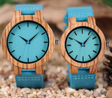 Couple Blue Wooden Watch