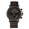 Wood and Stainless Steel Chronograph Watch