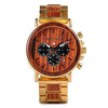 Wood and Stainless Steel Chronograph Watch