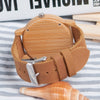 Casual Wooden Watch with Leather Strap