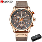 Deluxe Chronograph Watch with Leather Strap