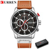 Deluxe Chronograph Watch with Leather Strap