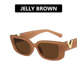 Retro Frame Rectangle Sunglasses