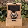 Wood and Stainless Steel Chronograph Watch