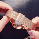 Stainless Steel Mesh Rose Gold Watch