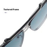 New Gradient Sunglasses for Men Fashion Metal Big Frame Sun Glasses Brand Design Luxury