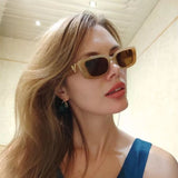 Retro Frame Rectangle Sunglasses