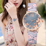 Embossed Flowers Watch