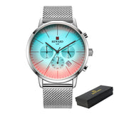 Fashion Color Chronograph Watch with Bright Glass