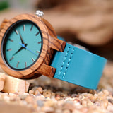 Couple Blue Wooden Watch