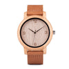 Casual Wooden Watch with Leather Strap