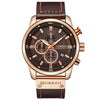 Deluxe Chronograph Watch with Leather Strap