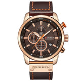 Deluxe Chronograph Watch with Leather Strap